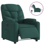 vidaXL Fotoliu rabatabil electric, verde închis, material textil