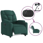 vidaXL Fotoliu rabatabil electric, verde închis, material textil