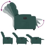 vidaXL Fotoliu rabatabil electric, verde închis, material textil