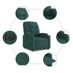 vidaXL Fotoliu rabatabil electric, verde închis, material textil