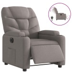 vidaXL Fotoliu rabatabil electric, gri taupe, material textil