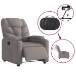 vidaXL Fotoliu rabatabil electric, gri taupe, material textil