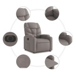 vidaXL Fotoliu rabatabil electric, gri taupe, material textil
