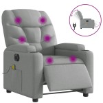 vidaXL Fotoliu electric de masaj rabatabil, gri deschis, microfibră