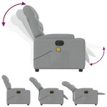 vidaXL Fotoliu electric de masaj rabatabil, gri deschis, microfibră