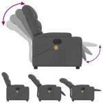 vidaXL Fotoliu electric de masaj rabatabil, gri închis, textil