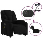 vidaXL Fotoliu electric de masaj rabatabil, negru, textil vidaXL Fotoliu electric de masaj rabatabil, negru, textil