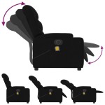 vidaXL Fotoliu electric de masaj rabatabil, negru, textil vidaXL Fotoliu electric de masaj rabatabil, negru, textil