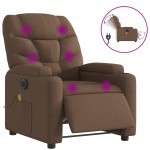 vidaXL Fotoliu electric de masaj rabatabil, maro, textil
