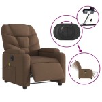vidaXL Fotoliu electric de masaj rabatabil, maro, textil