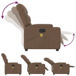 vidaXL Fotoliu electric de masaj rabatabil, maro, textil