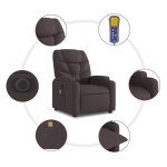 vidaXL Fotoliu electric de masaj rabatabil, maro închis, textil