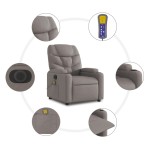 vidaXL Fotoliu electric de masaj rabatabil, gri taupe, textil