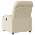 vidaXL Fotoliu electric de masaj rabatabil, crem, textil