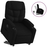 vidaXL Fotoliu rabatabil cu ridicare pe verticală, negru, textil