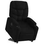 vidaXL Fotoliu rabatabil cu ridicare pe verticală, negru, textil
