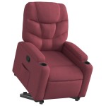 vidaXL Fotoliu rabatabil cu ridicare, roșu vin, material textil