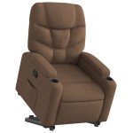 vidaXL Fotoliu rabatabil cu ridicare pe verticală, maro, textil
