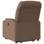 vidaXL Fotoliu rabatabil cu ridicare pe verticală, maro, textil