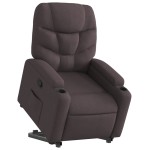vidaXL Fotoliu rabatabil cu ridicare pe verticală, maro închis, textil