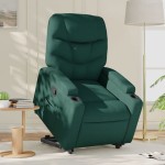 vidaXL Fotoliu rabatabil ridicare pe verticală, verde închis, textil vidaXL Fotoliu rabatabil ridicare pe verticală, verde închis, textil
