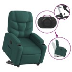 vidaXL Fotoliu rabatabil ridicare pe verticală, verde închis, textil vidaXL Fotoliu rabatabil ridicare pe verticală, verde închis, textil