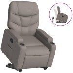 vidaXL Fotoliu rabatabil cu ridicare pe verticală, gri taupe, textil vidaXL Fotoliu rabatabil cu ridicare pe verticală, gri taupe, textil