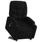 vidaXL Fotoliu rabatabil de masaj, cu ridicare, negru, material textil
