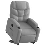 vidaXL Fotoliu electric rabatabil cu ridicare, gri deschis, textil