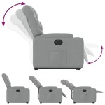 vidaXL Fotoliu electric rabatabil cu ridicare, gri deschis, textil
