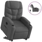 vidaXL Fotoliu electric rabatabil cu ridicare, gri închis, textil