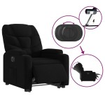 vidaXL Fotoliu electric rabatabil cu ridicare, negru, textil