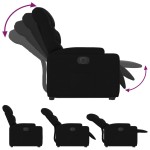 vidaXL Fotoliu electric rabatabil cu ridicare, negru, textil