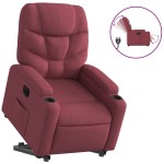vidaXL Fotoliu electric rabatabil cu ridicare, roșu vin, textil