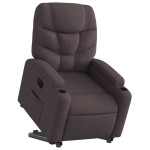 vidaXL Fotoliu electric rabatabil cu ridicare, maro închis, textil