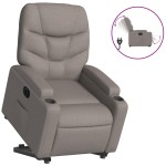 vidaXL Fotoliu electric rabatabil cu ridicare, gri taupe, textil