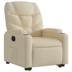 vidaXL Fotoliu electric rabatabil cu ridicare, crem, textil
