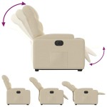 vidaXL Fotoliu electric rabatabil cu ridicare, crem, textil