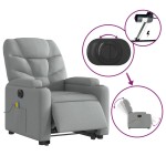 vidaXL Fotoliu electric masaj rabatabil cu ridicare, gri închis textil
