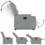 vidaXL Fotoliu electric masaj rabatabil cu ridicare, gri închis textil