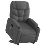 vidaXL Fotoliu electric masaj rabatabil cu ridicare, gri închis textil