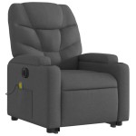 vidaXL Fotoliu electric masaj rabatabil cu ridicare, gri închis textil