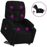 vidaXL Fotoliu electric de masaj rabatabil cu ridicare, negru, textil