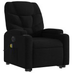 vidaXL Fotoliu electric de masaj rabatabil cu ridicare, negru, textil
