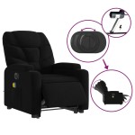 vidaXL Fotoliu electric de masaj rabatabil cu ridicare, negru, textil