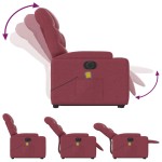 vidaXL Fotoliu de masaj electric rabatabil cu ridicare roșu vin textil