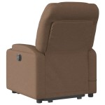 vidaXL Fotoliu electric de masaj rabatabil cu ridicare, maro, textil