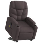 vidaXL Fotoliu electric masaj rabatabil cu ridicare maro închis textil vidaXL Fotoliu electric masaj rabatabil cu ridicare maro închis textil