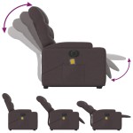 vidaXL Fotoliu electric masaj rabatabil cu ridicare maro închis textil vidaXL Fotoliu electric masaj rabatabil cu ridicare maro închis textil