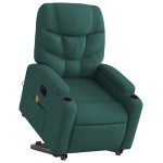 vidaXL Fotoliu electric masaj rabatabil / ridicare verde închis textil